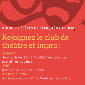 Rouge Orange Théâtre IllustrDrama Club Flyer